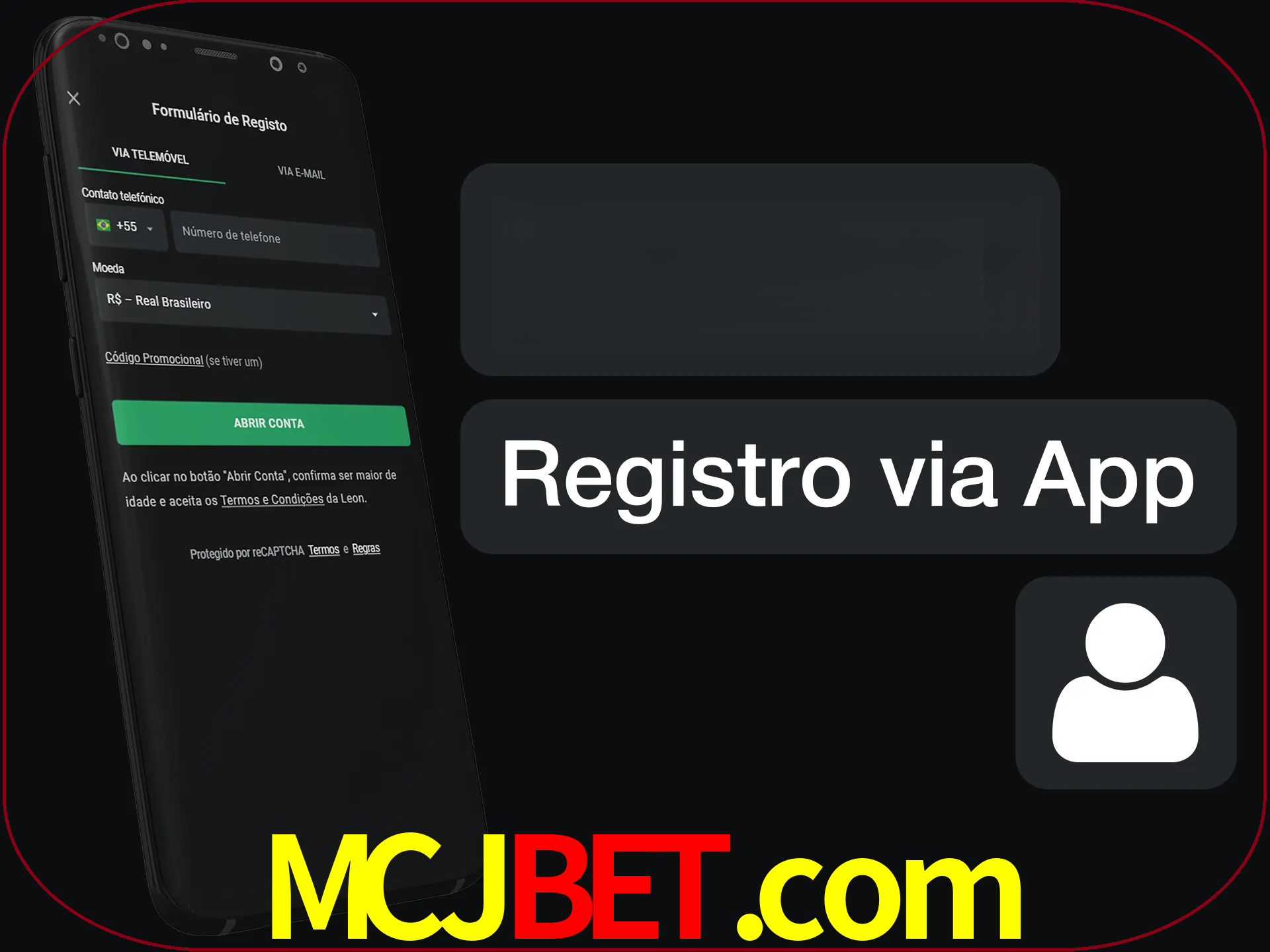 Registre-se com duas etapas usando o aplicativo.